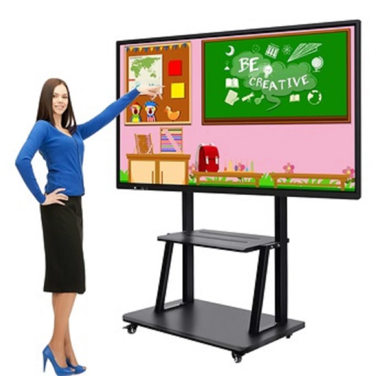 

Portable 4k UHD Led Lcd Smart Board Touch Display Interactive Whiteboard Touchscreen 86 inch for Teaching Meeting