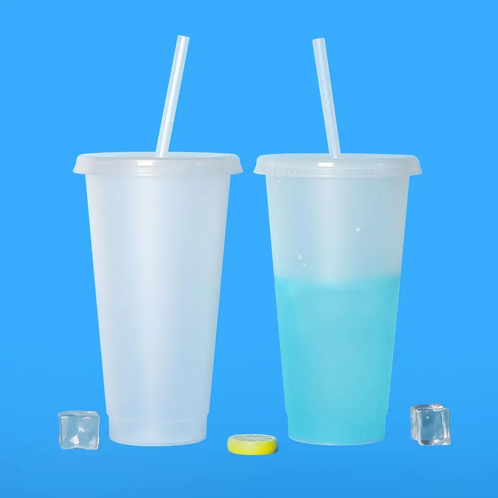 Многоразовые Меняющие цвет чашки 710 мл дорожный стакан с крышкой пластиковая