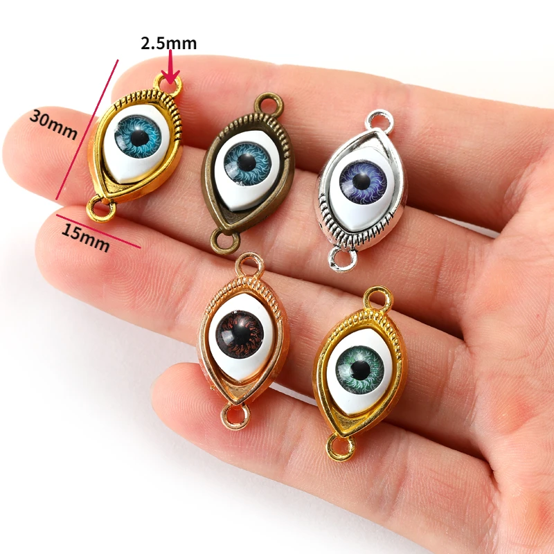 5 шт. разноцветные 3D подвески от сглаза разъем с двумя отверстиями счастливые