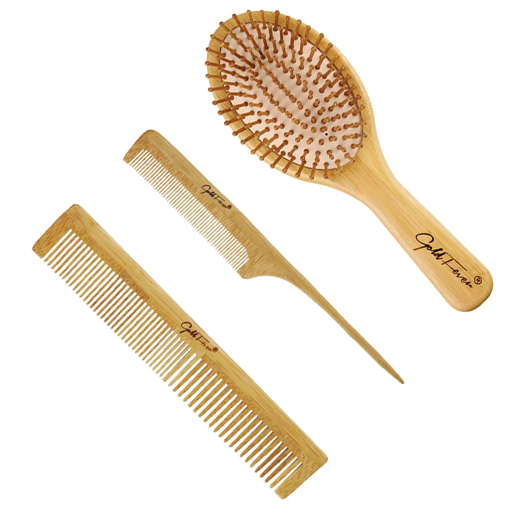 

Suit Wooden Hair Brush Care Accessory Hairdressing Comb Massage Anti-static