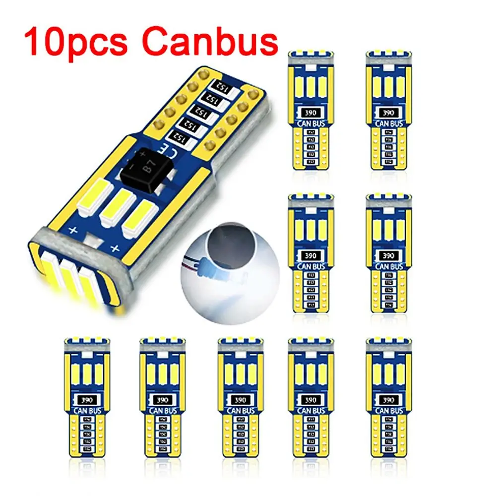 

10pcs White Light Bulbs COB 12V 4014 9SMD Dome Map Car LED Reading Bulbs License Plate Light T10 W5W
