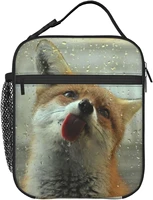 funny fox thermal lunch box insulated lunch bags for womenmengirlsboys detachable handle lunch box meal tote bag