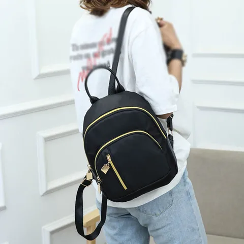 Женский вместительный рюкзак с защитой от кражи, простые черные дорожные сумки для женщин и девушек, мягкая нейлоновая сумка на ремне