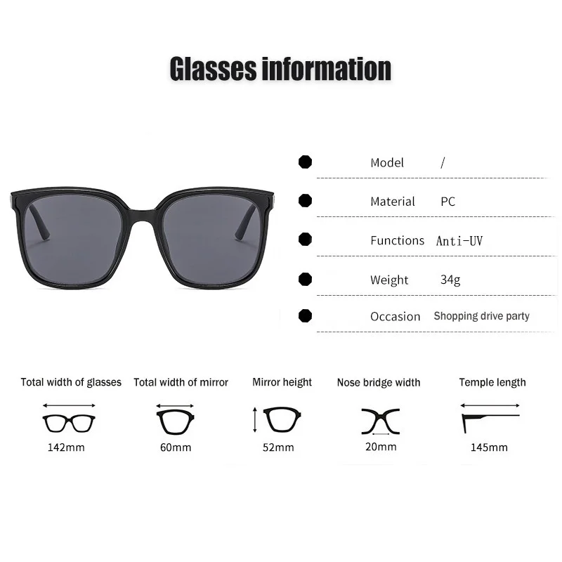 Fashion Square Myopia Sunglasses for Men Polorized Prescription Glasses 0 To -6.0 Women Driving Oversized Shades Eyewear UV400 images - 6