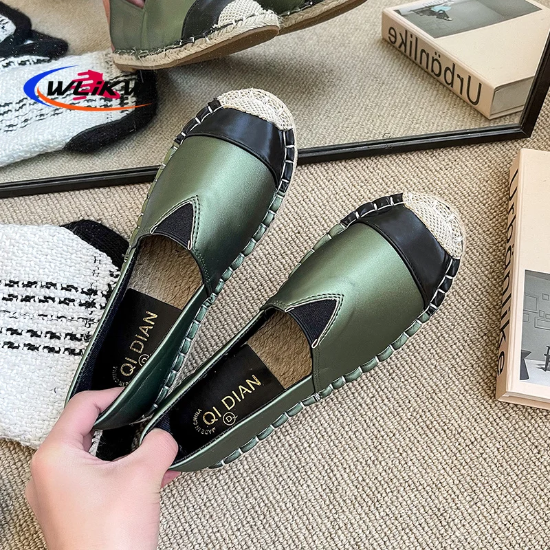 

Summer Women's Shoes Real Leather Moccasins Women Loafers Cut-outs Closed-toe Flats Sandals Slippers Casual Shoes Woman