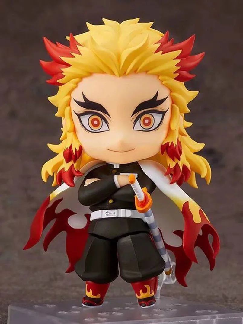 

10cm Q version Anime Demon Slayer Figure Rengoku Kyoujurou PVC action figure toys Collectible model toys kid gift