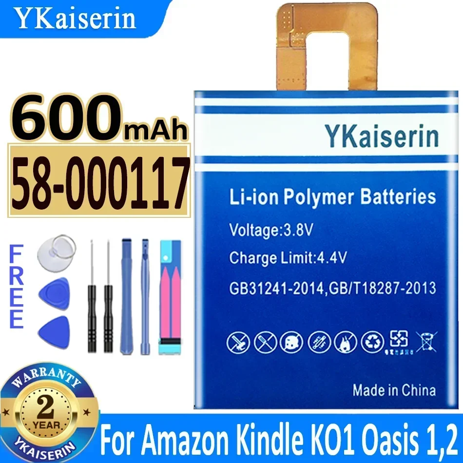Аккумулятор YKaiserin 600 мАч 58- 000117 Сменный аккумулятор для Amazon Kindle KO1 Oasis 1 2