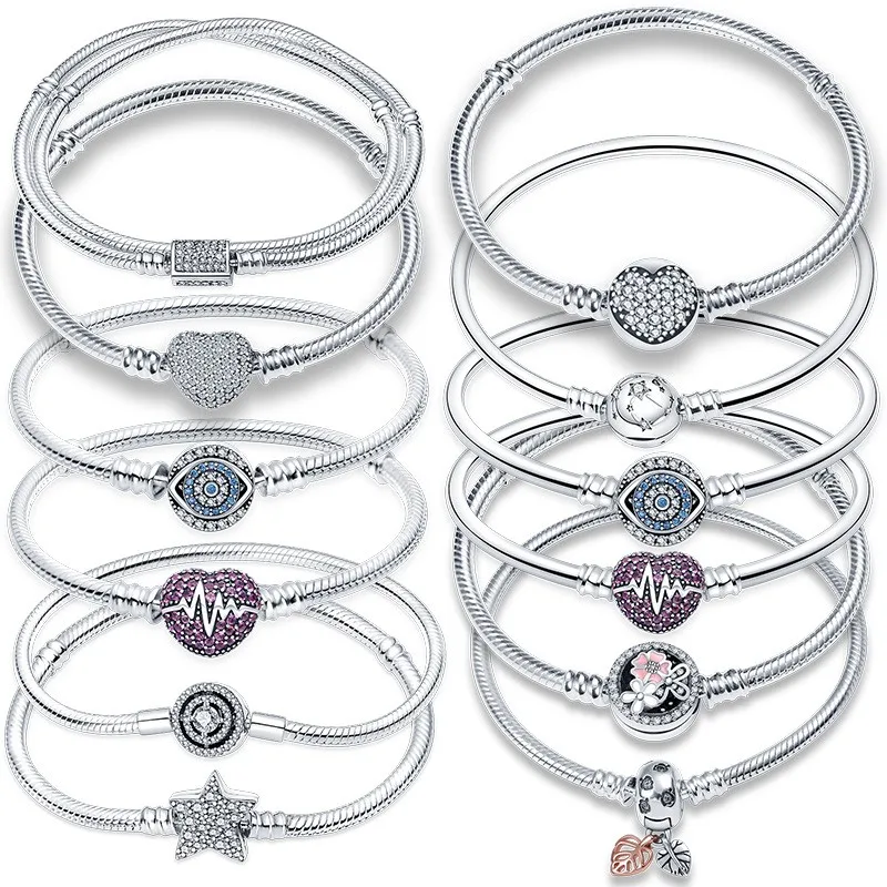 

Hot Sale 100% Silver Color Eternal Symbol Rosette Chain Bracelet Fit Original Beads Charms Diy Jewelry Gift For Women