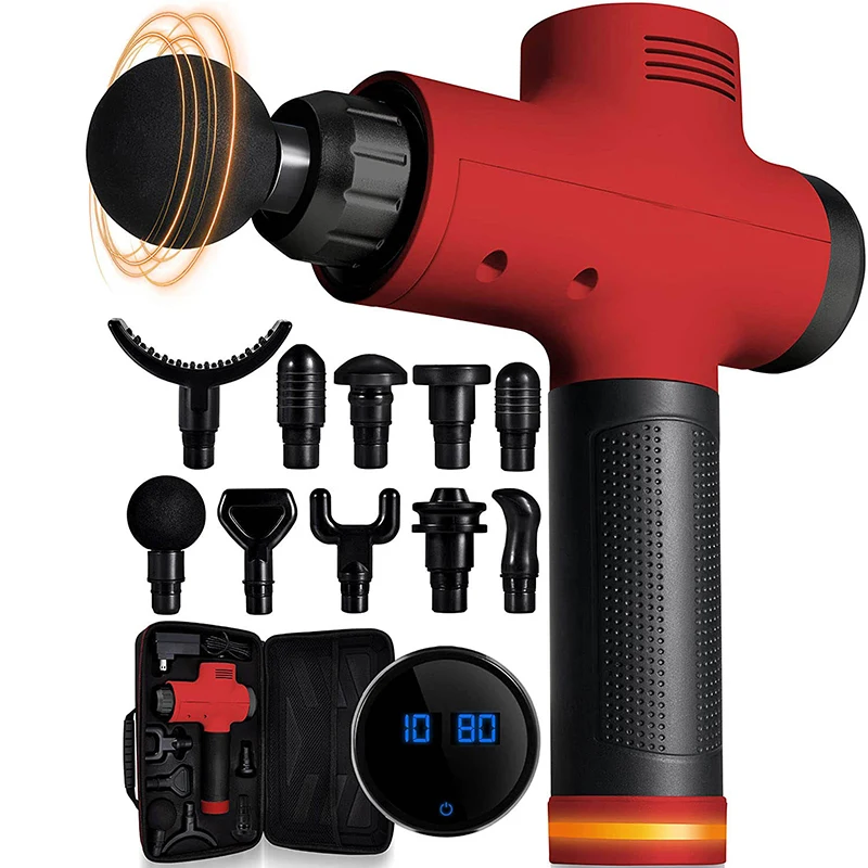 

2022 New Arrival Body Massage Gun 10 Heads Professional Relaxing Muscle Massager Fascia Gun 30 Speeds massage gun
