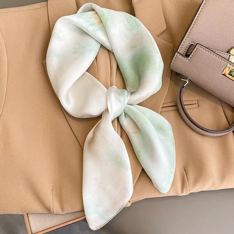 

Man Women Fashion Square Scarf Bandana Faux Silk Headband Stylish Tied 27"*27"