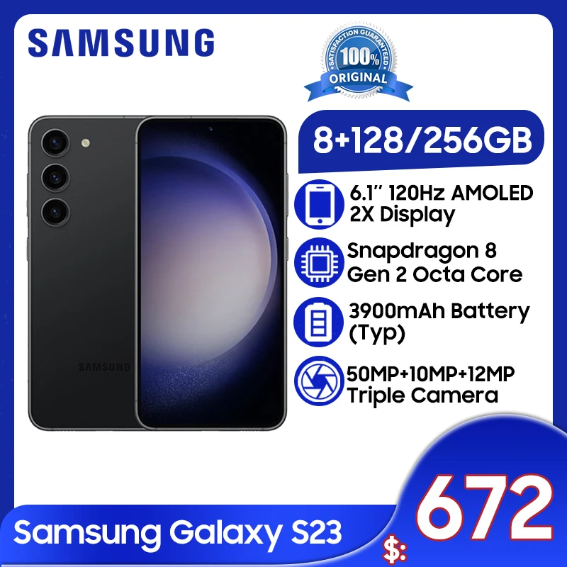 Samsung Galaxy S23 5G 8GB 128GB Snapdragon 8 Gen 2 6.1'' 120Hz AMOLED Display 50MP Triple Camera