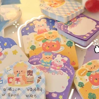 80 sheetspack creative cartoon memo pad ins students can paste happiness girl heart lovely tear notepad sticker stationery