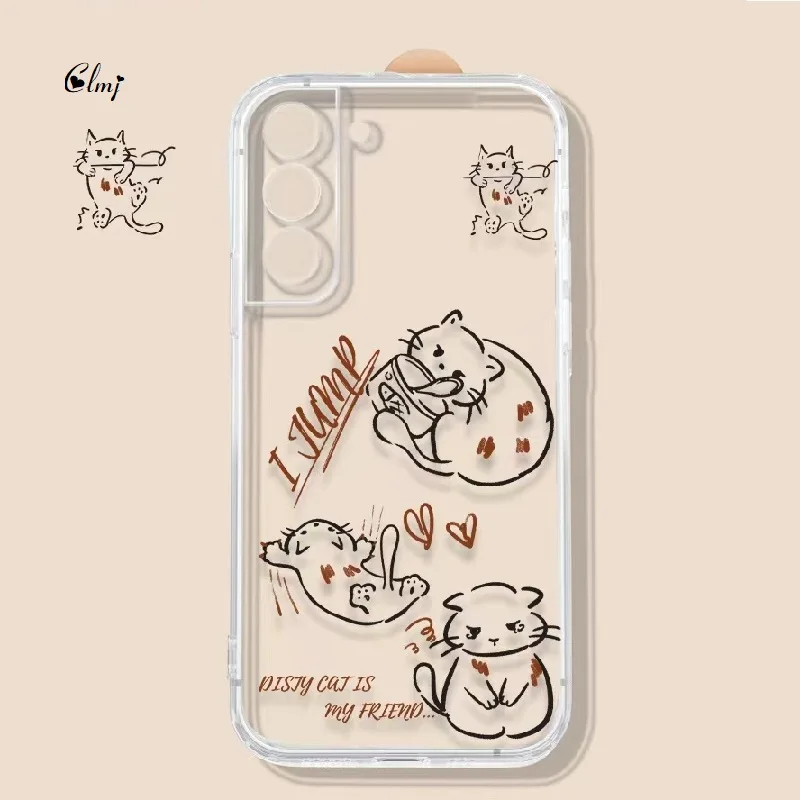 

Clmj Cute Rabbit Cat Duck Phone Case For Samsung Galaxy A52 A32 5G S23 S21 Plus A12 S22 Ultra S21 FE A72 Case Silicone Cover
