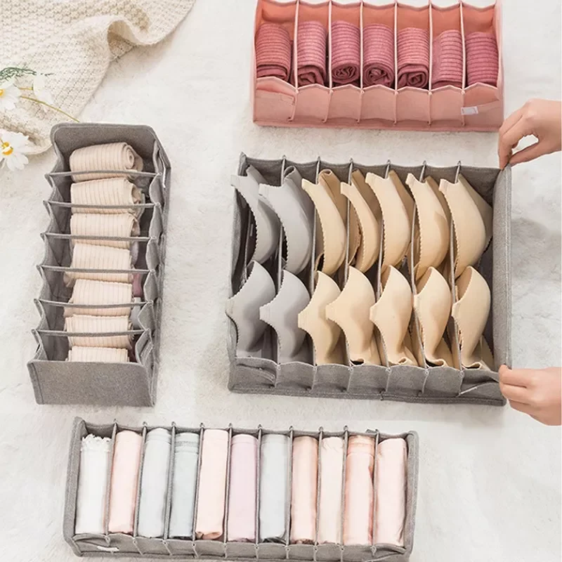 

Drawer Organizer Underwear Bra Organizer Storage Box Drawer Closet Organizers Boxes For Underwear Scarfs Socks Bra Hot Sale