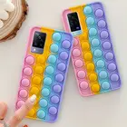 Чехлы для телефонов GZUSS Vivo V21 V20 V21E Y73 2021 дюйма 4G, зеркальная задняя крышка с пузырьками, Радужный 3D силикон