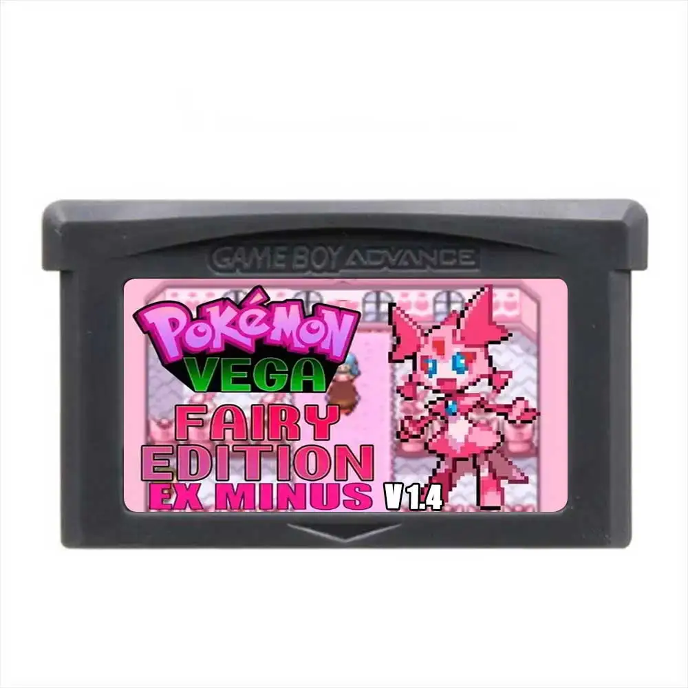 Фото Игровой картридж GBA English Pokemon Vega Fairy Edition EX Minus v1.4 с часами реального времени (RTC) №1