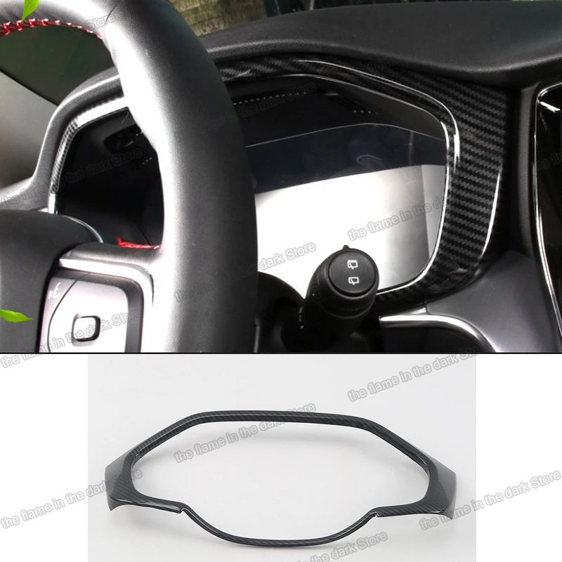 

carbon fiber abs abs car dashboard screen frame trims for volvo xc60 2017 2018 2019 2020 2021 2022 accessories auto interior