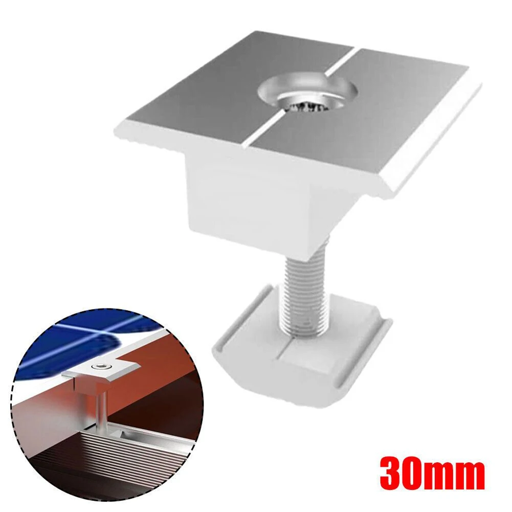 Aluminum Middle Clamp+ Rail Solar Panel Parts Corrosion Resistant Backup Dust Resistant Aquaculture Camping/Hiking Commercial