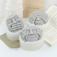 3 sizes creative artistic human face silicone mold scented candle soap plaster cake craft baking tool for decoration at home