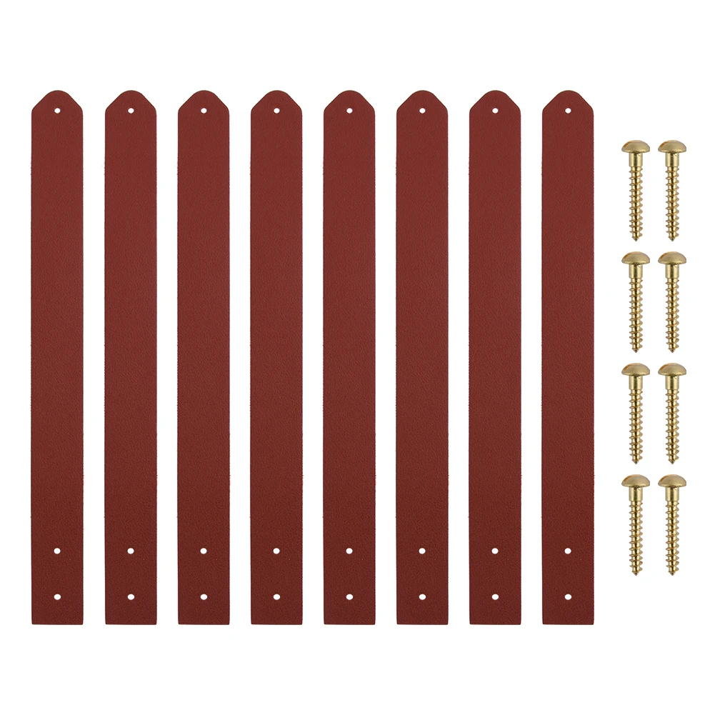

8pcs Artificial Leather Storage Nordic Shelf Home Curtain Rod Holder Durable Bathroom Bedroom Kitchen Strap Hanger Towel