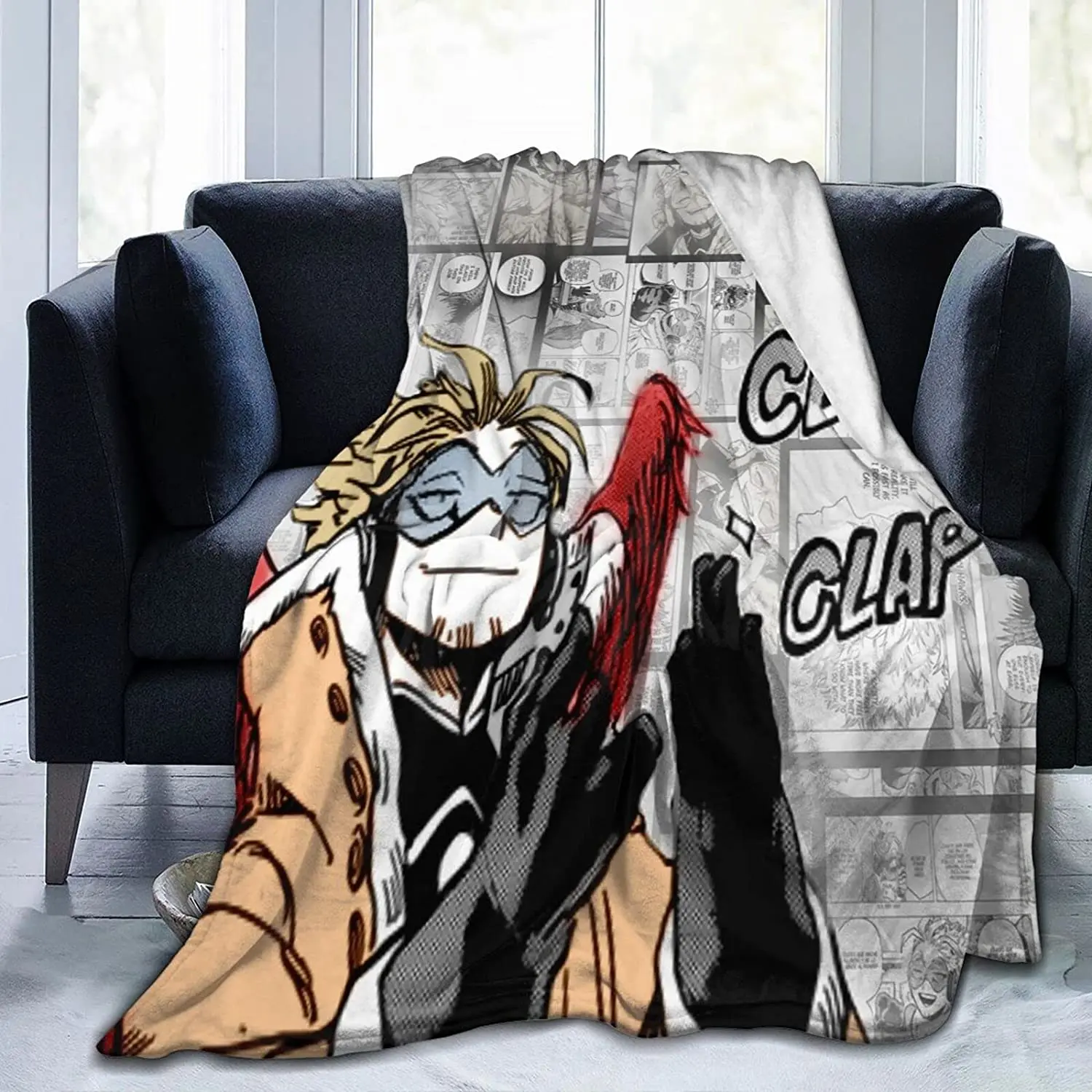 

Bnha Hawks 'Clap Clap' Soft Flannel Blanket Lightweight Fleece Blanket Air Conditioner is Suitable for Bedroom Living Room Sofa