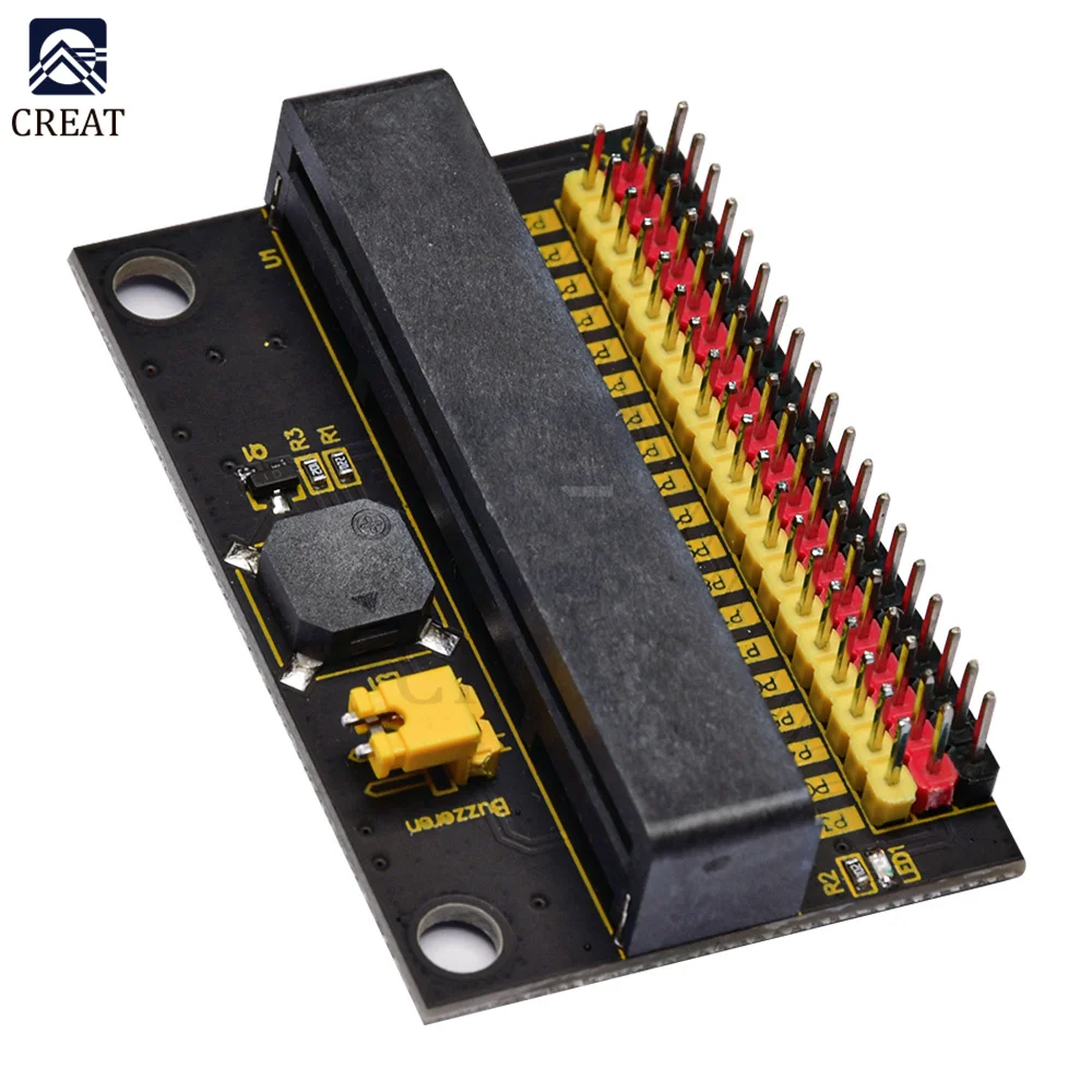 

Плата расширения Micro Bit со светодиодсветильник кой IIC или SPI IO, обучающее Программирование бит, горизонтальная плата адаптера, встроенный пас...