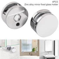 4pcsset glass clamp bathroom mirror clips zinc alloy glass clip shelf support brackets holder support mirror accessories
