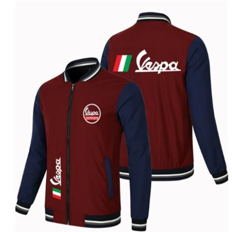 

Мужская спортивная куртка Vespa, Повседневная бейсбольная куртка на молнии с логотипом, тонкая байкерская куртка, весна-осень 2023