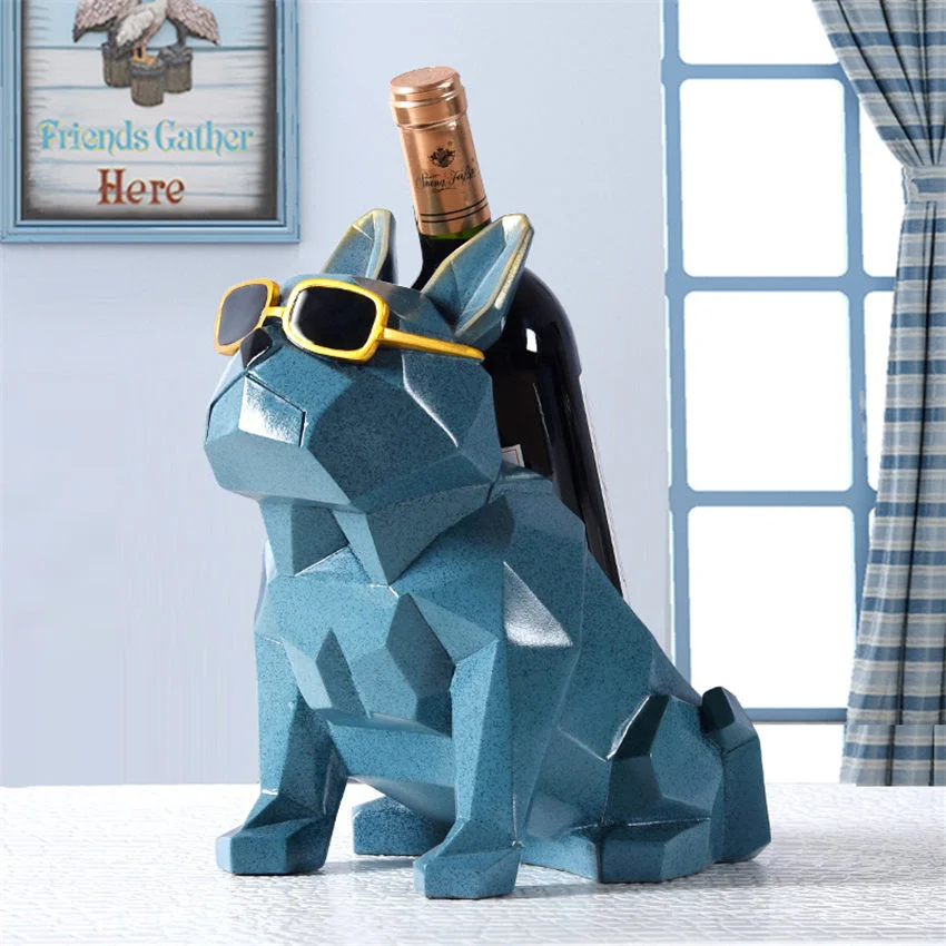 

Modern French Bulldog Wine Rack Stand Wine Holder Cabinet Home Decorations Creative Bottle Holder Display Ornaments Gift