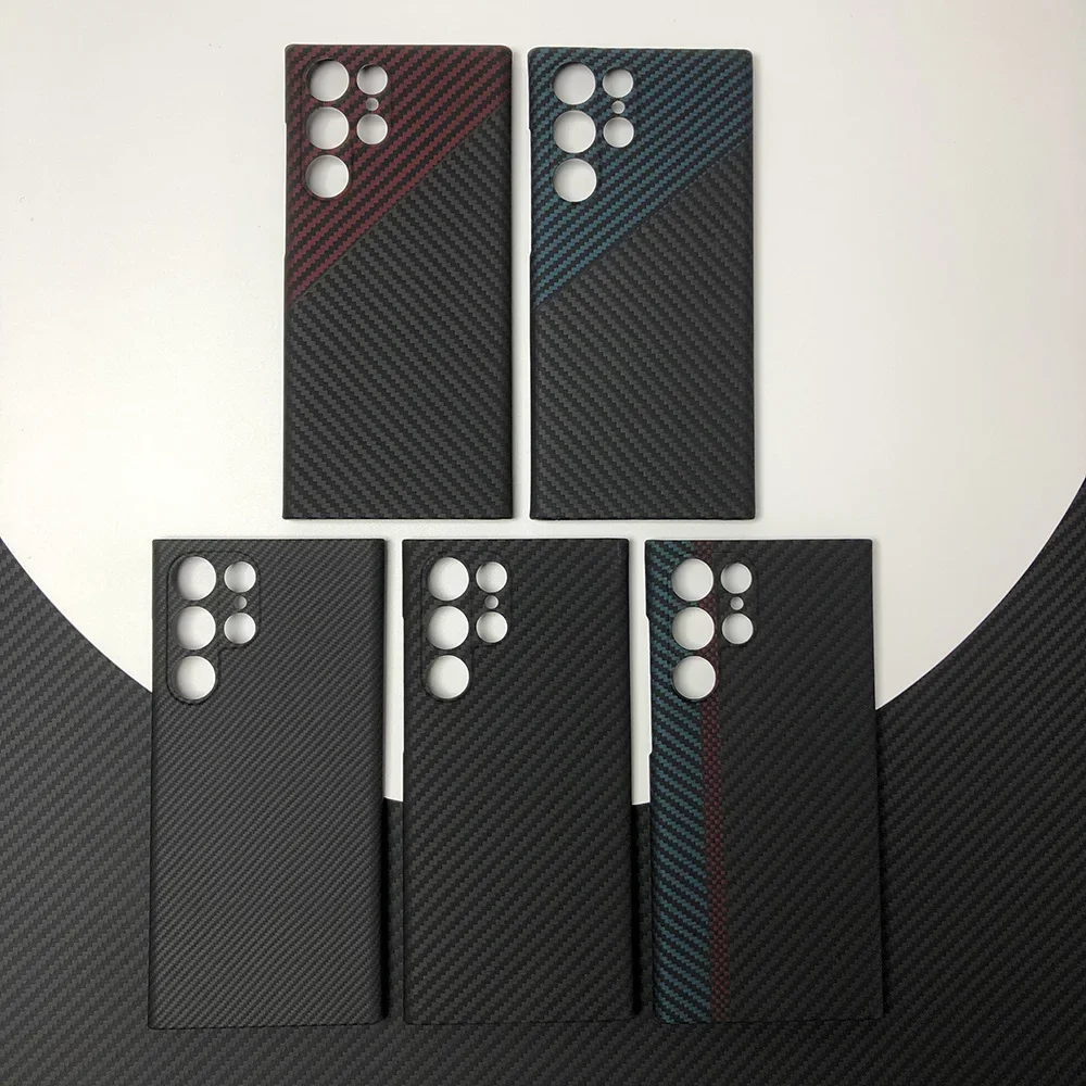 Черный чехол для телефона Samsung Galaxy S22 Ultra s22u S22U кевларовый из натурального арамида