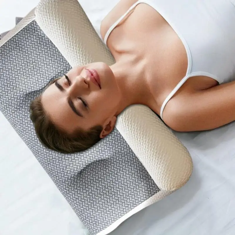 

Ортопедическая хлопковая Подушка с эффектом памяти, эргономичная подушка для поддержки шеи, Ортопедическая подушка для боли в шее, для сна сбоку