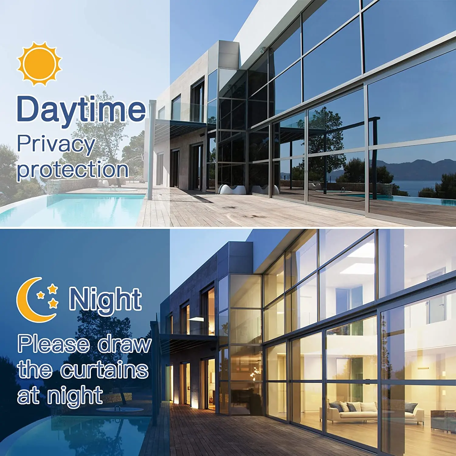 Window Film One Way,Privacy Self-adhesive Glass Sticker for Home Office,Reflective Mirror Film, Sun Blocking Anti UV Window Tint