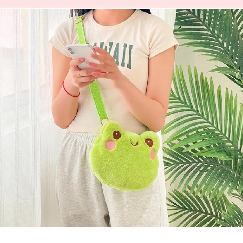 

Креативная забавная лягушка плюшевая сумка через плечо корейская девочка милая мультяшная сумка для ключей индивидуальная маленькая кукольная сумка