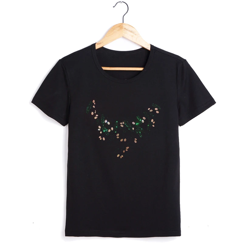 Футболка женская с круглым вырезом Повседневный хлопковый топ коротким рукавом