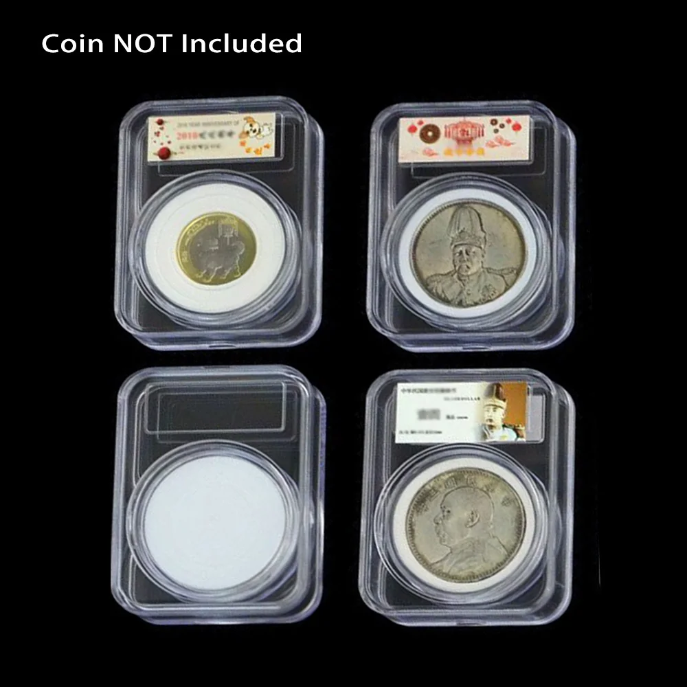 

4pcs 16/25/30/46mm Silver Coin Collection Slab Display Storage Case Box Holder Identification Box Appearance Protection For Coin