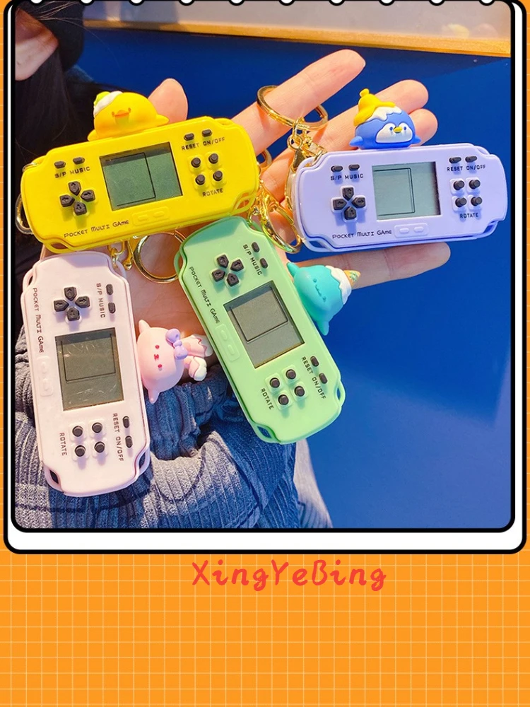 

Cartoon Animal Game Console Keychain Decompression Palm Educational Toy Cute Delicate Bag Pendant Gift