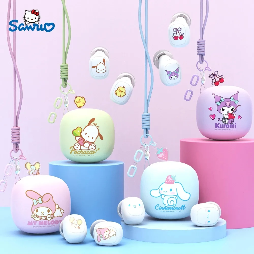 

Sanrio My Melody Bluetooth наушники Kuromi Милая беспроводная гарнитура Cinnamoroll Спортивная шумоподавление сенсорное управление игровые наушники