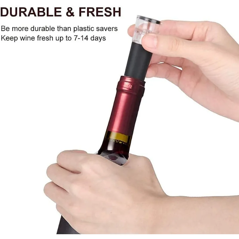 Многоразовая вакуумная пробка для бутылки вина со встроенным вакуумным насосом