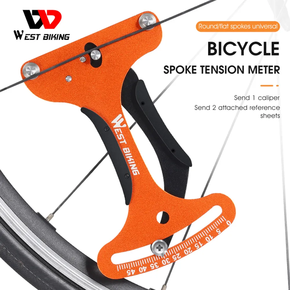 

WEST BIKING Spoke Tension Meter Gauge Wheel Spoke Bike Checker & Chart Tool Bicycle Spoke Tension Meter Bike Repair Accessories