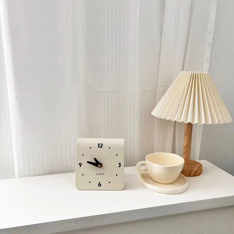 Современные Простые настольные часы кремового цвета для гостиной современные