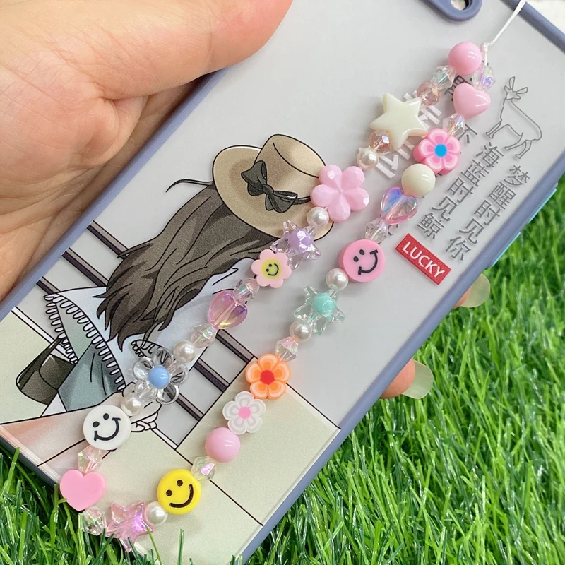 2022 Fashion New Hot Sale Mobile Phone Chain Color Sweet Romantic Smile Mobile Phone with Anti-lost Lanyard for Ladies