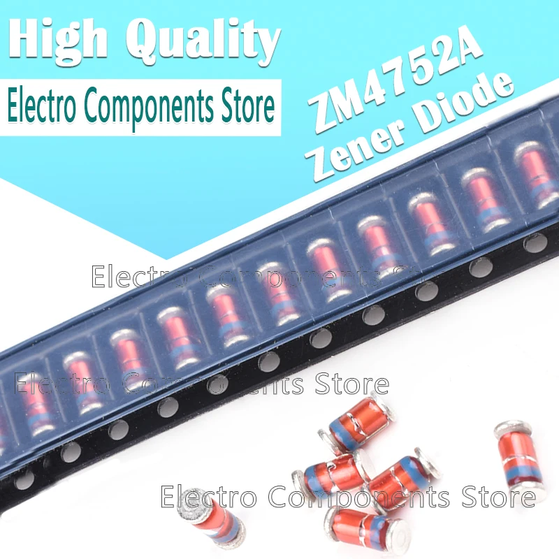 

50PCS/Lot LL41 Cylindrical Patch Stabilized Pressure Tube 1W 33V ZM4752A SMD Silicon Planar Power Zener Diode 2.5MM*5MM ZM4752
