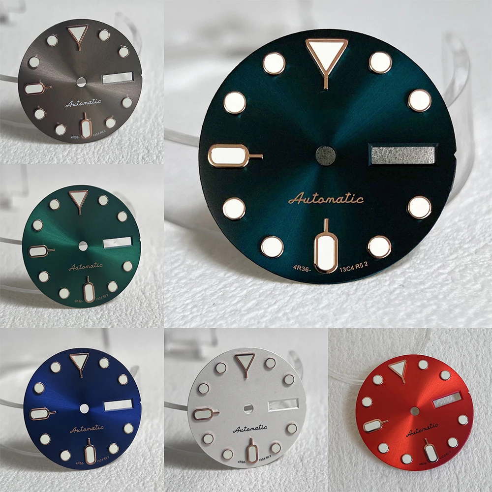 28 5 мм текстура восхода солнца зеленый светящийся циферблат детали из розового