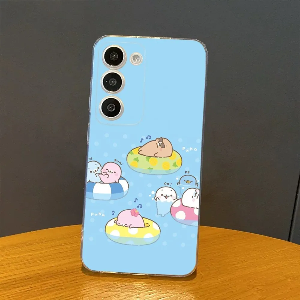 Kupu Mamegoma Cute Phone Case For Samsung Galaxy A71 70 52 51 40 31 A50 30S 21S Note20ultra Transparent Cover