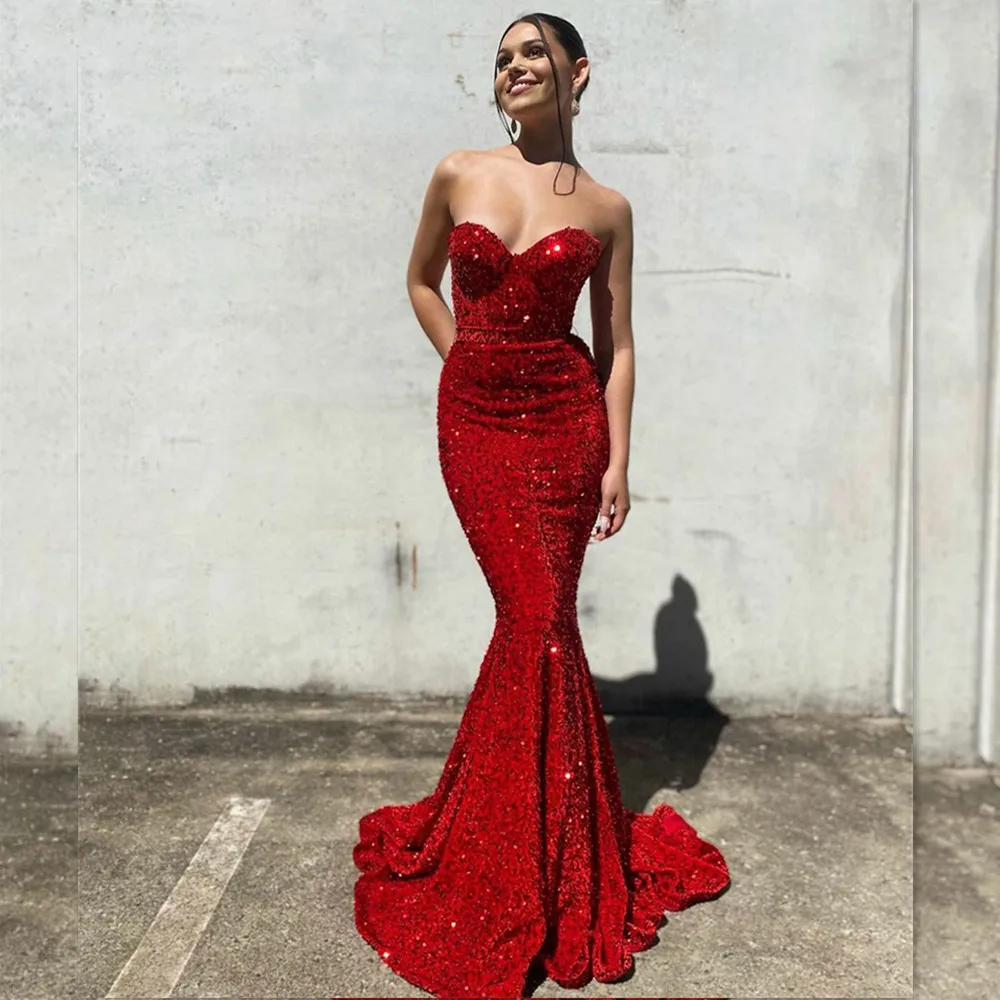 

Счастливое женское вечернее платье-русалка, платье до пола на молнии с открытой спиной без бретелек, официальное платье для вечеринки, индивидуальный пошив