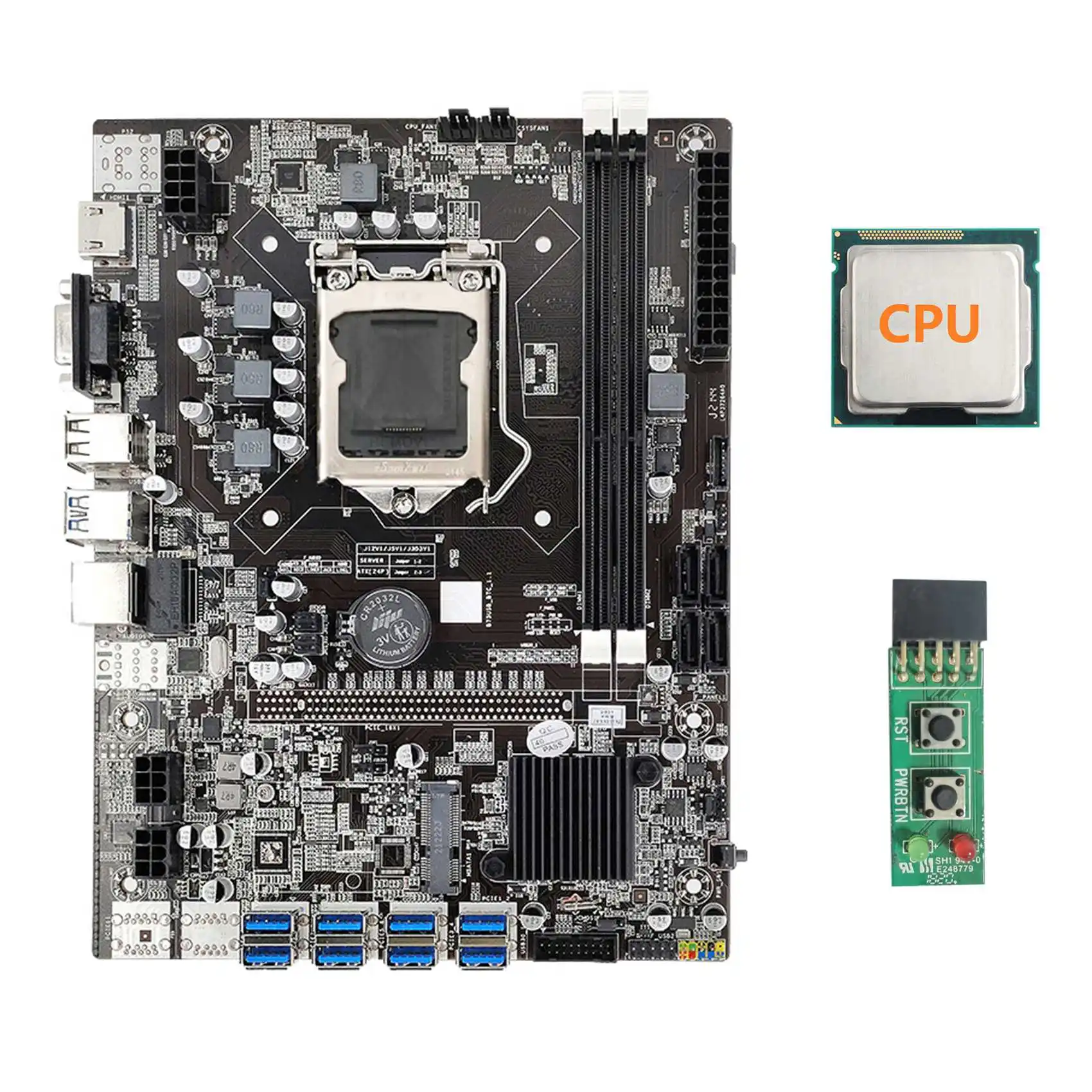 

B75 USB ETH Mining Motherboard 8XUSB3.0+Random CPU+Switch Board LGA1155 DDR3 MSATA USB3.0 B75 USB BTC Miner Motherboard