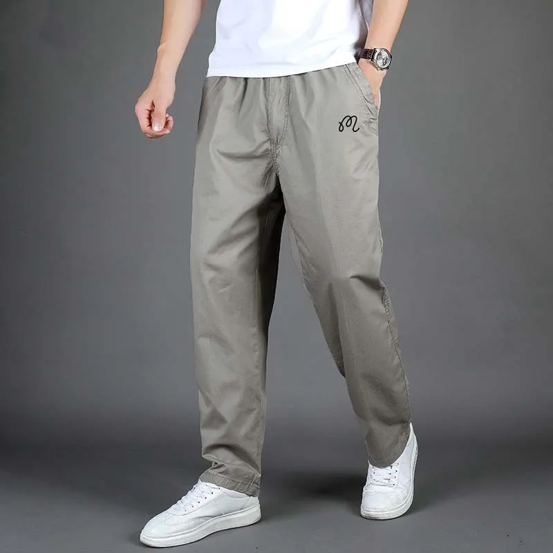 

Men's Wear For Men Malbon Golf Summer Thin Solid Color Cotton Sweatpants Streetwear Loose Overall Straight Pants Work Clothes