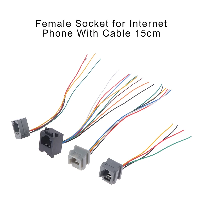 

5PCS 616E 623k 616M 641D RJ11\RJ12\RJ45 Female Socket For Internet Phone With Cable 15cm Штекер Питания