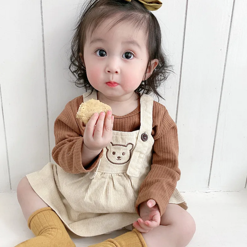 

Вельветовое платье с длинным рукавом для девочек 0-3 лет