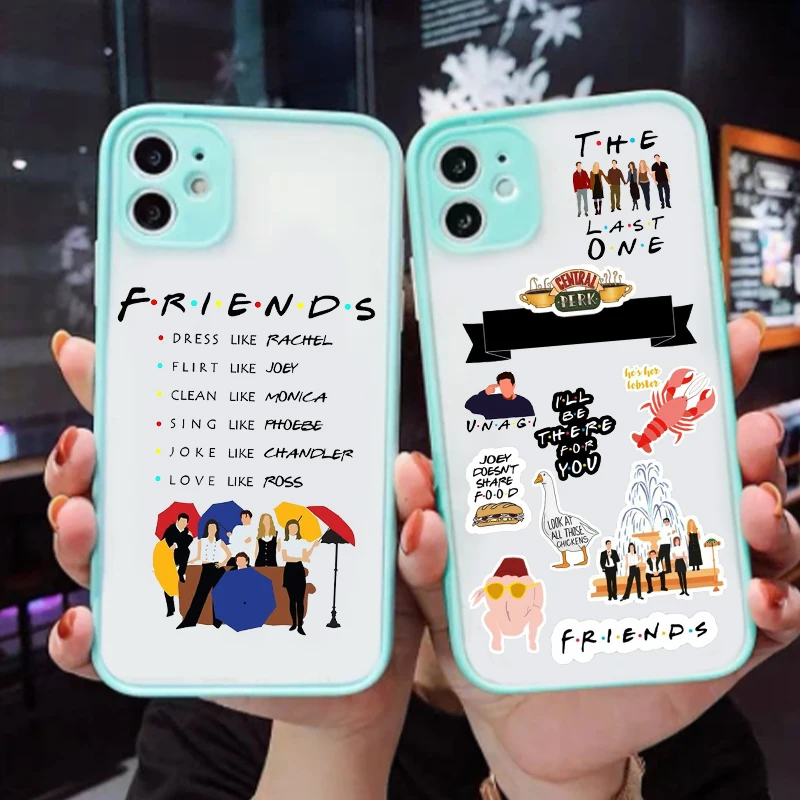 

Friends TV Show Door Cellphone Bumper Clear Matte PC Back Phone Case For iphone 11 12 13 Pro XS Max 6s 7 8 Plus X XR Blue case